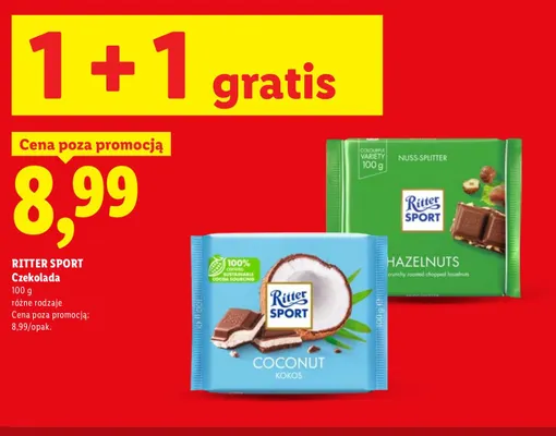 Czekolada Ritter Sport Hazelnuts promocja w Lidl