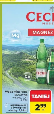Woda mineralna Cechini Muszyna promocja w Carrefour
