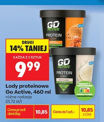 Lody proteinowe Go Active śmietankowe promocja w Biedronka