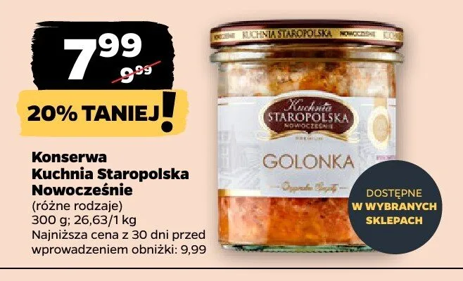 Konserwa Kuchnia Staropolska Nowocześnie (różne rodzaje) promocja w Netto