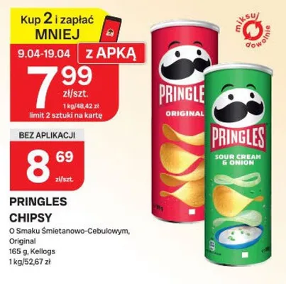 Chipsy Pringles o smaku śmietanowo-cebulowym promocja w Chorten