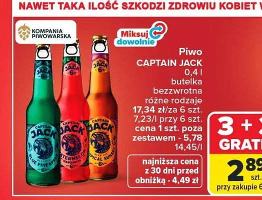 Piwo Captain Jack Original promocja w Carrefour