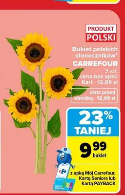 Bukiet polskich słoneczników Carrefour promocja w Carrefour
