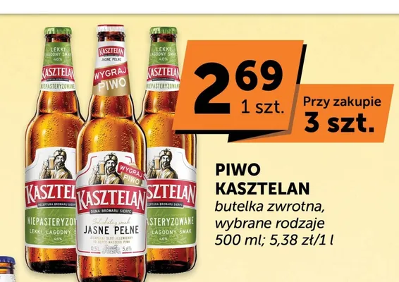 Piwo Kasztelan Niepasteryzowane promocja w Groszek