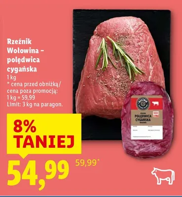 Wołowina - polędwica cygańska promocja w Lidl