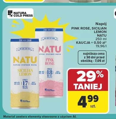 Napój Natu Sicilian Lemon promocja w Carrefour Market
