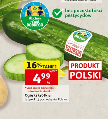 Ogórki krótkie Pewni Dobrego promocja w Auchan