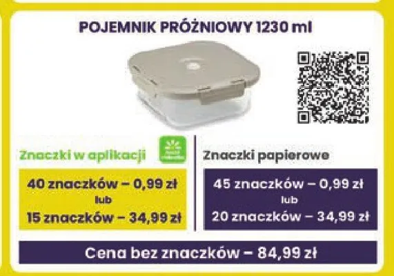 Pojemnik próżniowy WD Lifestyle 1230 ml promocja w Stokrotka