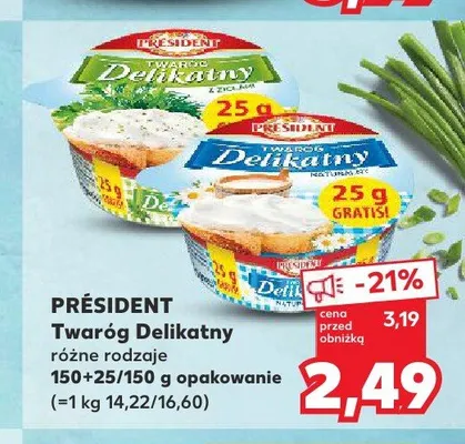 Twaróg Delikatny naturalny Président promocja w Kaufland