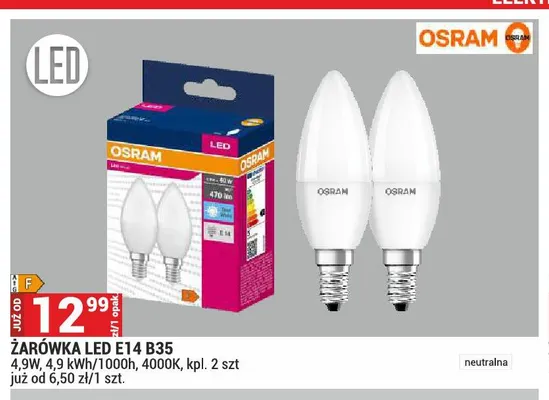 Żarówka LED E14 B35 Osram promocja w Merkury Market