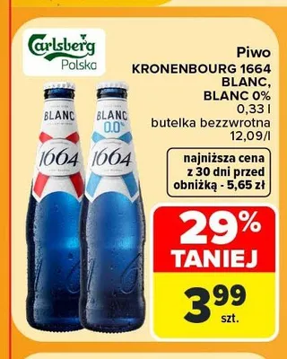 Piwo bezalkoholowe Kronenbourg 1664 Blanc promocja w Carrefour