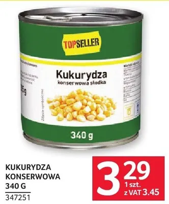 Kukurydza konserwowa 340 g promocja w Selgros