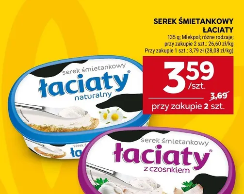 Serek śmietankowy Łaciate z czosnkiem promocja w Stokrotka