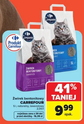 Żwirek bentonitowy Companino lawendowy promocja w Carrefour Market
