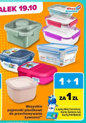 Pojemniki plastikowe do przechowywania żywności promocja w Carrefour Market