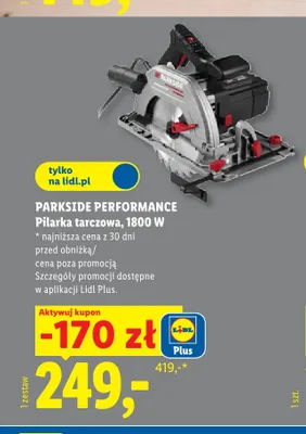 Pilarka tarczowa Parkside Performance 1800W promocja w Lidl