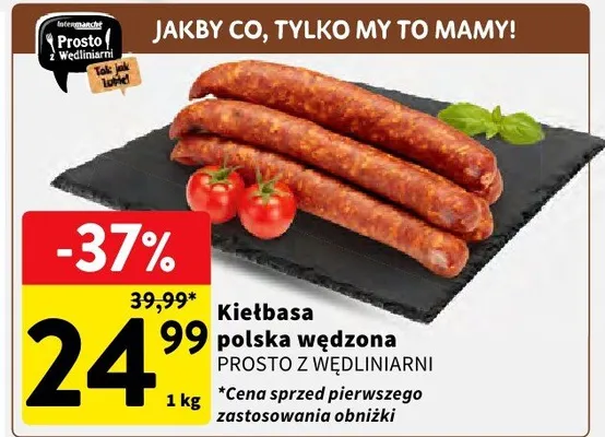 Kiełbasa polska wędzona promocja w Intermarche
