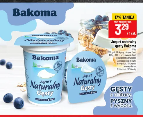 Jogurt naturalny gęsty Bakoma promocja w POLOmarket