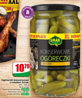 Ogóreczki konserwowe z miodem promocja w Dino