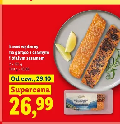 Łosoś wędzony na gorąco z czarnym i białym sezamem 2-pak promocja w Lidl