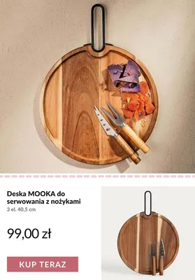 Deska do serwowania z nożykami MOOKA 3 el. 40,5 cm promocja w Homla
