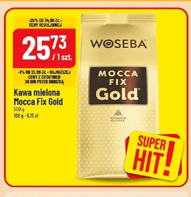 Kawa mielona Woseba Mocca Fix Gold promocja w POLOmarket