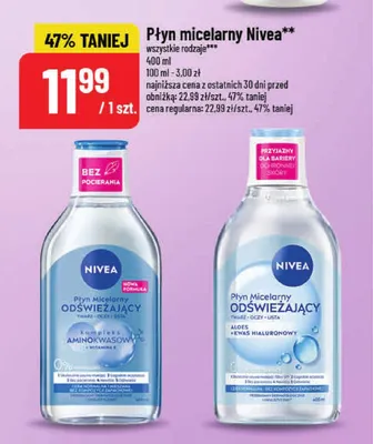 Płyn micelarny odświeżający z kompleksem aminokwasowym i witaminą E Nivea promocja w POLOmarket