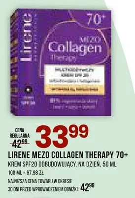 Krem Lirene Mezo Collagen Therapy 70+ sprzyjający budująco promocja w Drogerie Natura