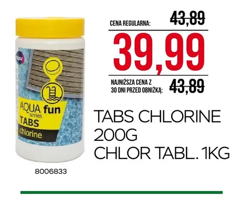 Chlor w tabletkach Aqua Fun Tabs Chlorine promocja w Abra Meble