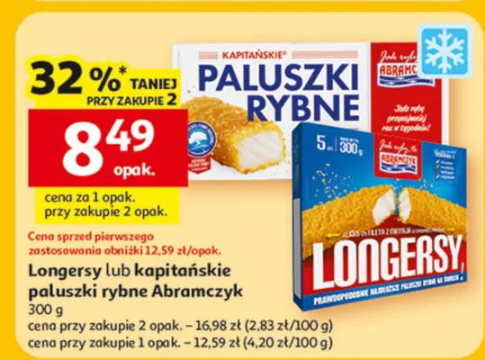 Paluszki rybne Longersy lub kapitańskie promocja w Auchan