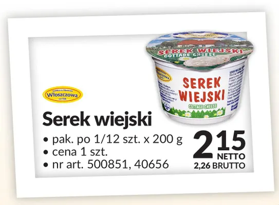 Serek wiejski Włoszczowa promocja w Makro