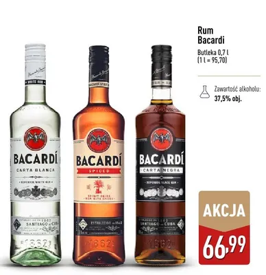 Rum Bacardi Carta Blanca promocja w Aldi