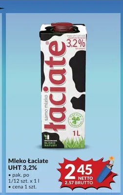 Mleko Łaciate UHT 3,2% promocja w Makro