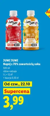 Napój z 70% zawartością soku Watermelon Jumi promocja w Lidl