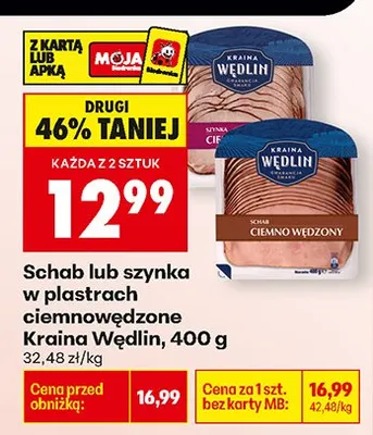Schab w plastrach ciemnowędzony promocja w Biedronka