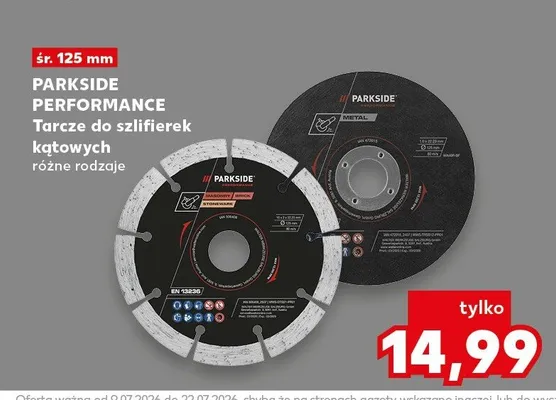 Tarcze do szlifierek kątowych Parkside Performance promocja w Kaufland