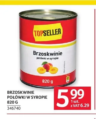 Brzoskwinie połówki w syropie Topseller promocja w Selgros