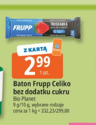 Baton Frupp Celiko bez dodatku cukru Bio Planet promocja w Leclerc