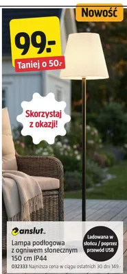 Lampa podłogowa z ogniem słonecznym Anslut 150cm IP44 032333 promocja w Jula