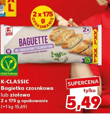 Bagietka czosnkowa K-Classic 2-pak promocja w Kaufland