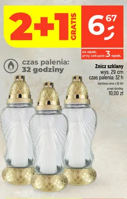 Znicz szklany promocja w Dealz