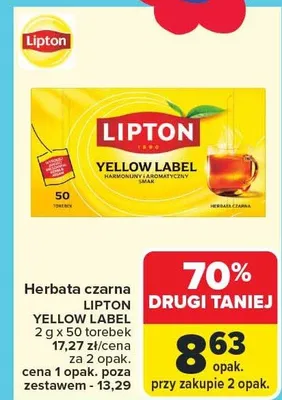 Herbata czarna Yellow Label promocja w Carrefour