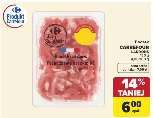 Boczek Lardons Carrefour promocja w Carrefour
