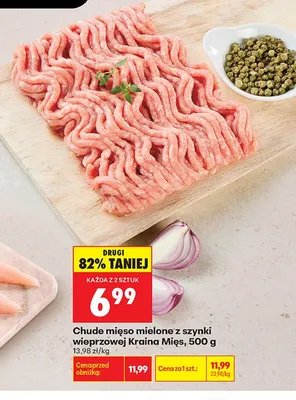 Chude mięso mielone z szynki wieprzowej Kraina Mięs promocja w Biedronka