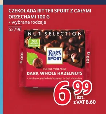 Czekolada Ritter Sport z całymi orzechami Dark Whole Hazelnuts promocja w Selgros