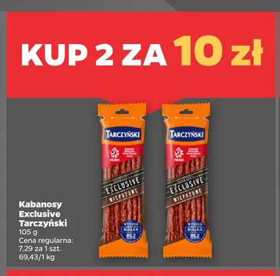 Kabanosy Exclusive wieprzowe Tarczyński promocja w Netto