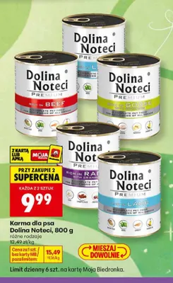 Karma dla psa Dolina Noteci Premium Rich in Beef promocja w Biedronka