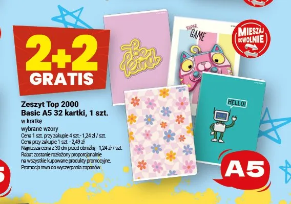 Zeszyt Top 2000 Basic A5 32 kartki promocja w Twój Market