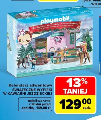 Kalendarz adwentowy świąteczne wypieki w kawiarni jeździeckiej Playmobil promocja w Carrefour