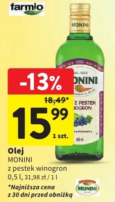 Olej 2 pestki winogron promocja w Intermarche